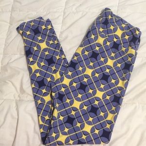Lularoe purple/yellow tc leggings